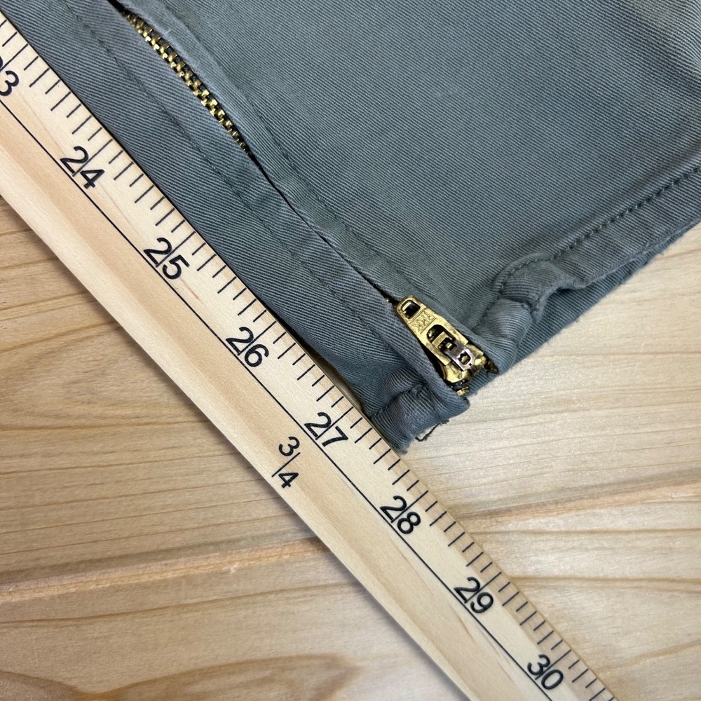 Frame Denim Jeans Womens 26 Distressed Army Green Cargo Low Rise Skinny Jeans - Picture 10 of 11